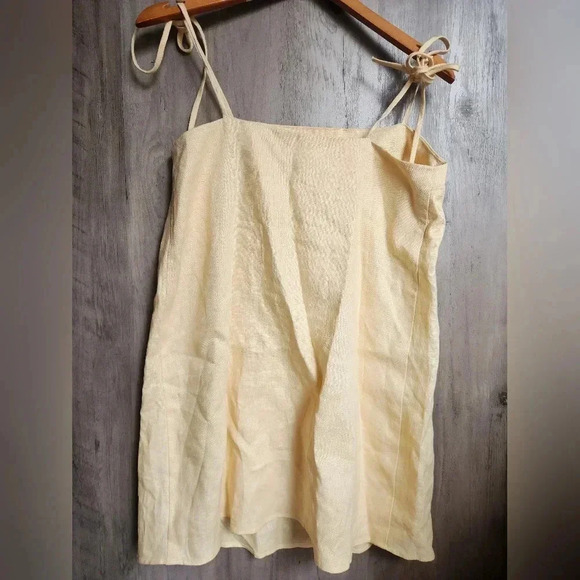 Reformation Aubree Linen Dressin Parmesean XS Women's - Picture 7 of 10